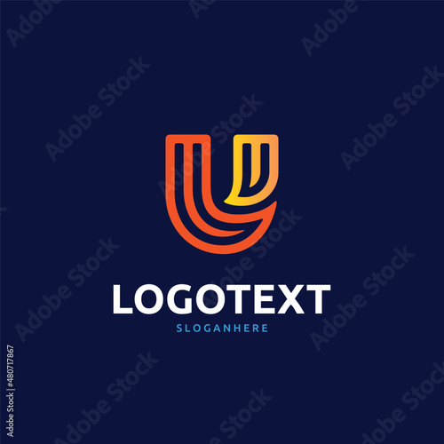 U letter colorful logo abstract design. U alphabet logo