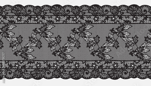Wide Black Lace Ribbon Trim.