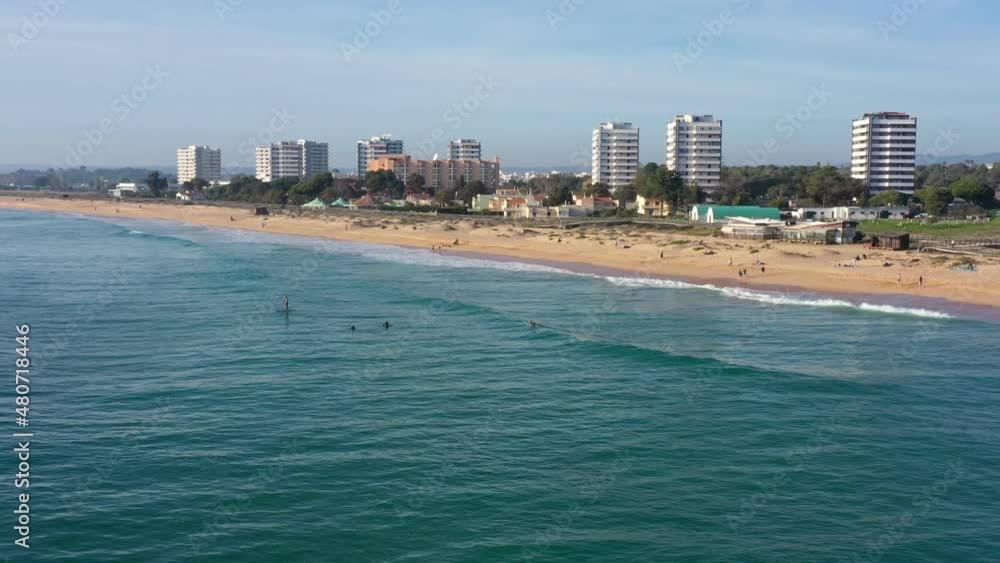 Aerial view of beautiful Portuguese beaches with rocky sandy shores and pure sand for tourists' recreation in the Algarve in the south. Aerial view of beautiful Portuguese beaches with rocky sandy shores and pure sand for tourists' recreation in the Algarve in the south.