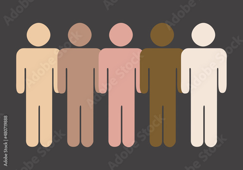 Personas de diferentes étnias unidos por la igualdad. 