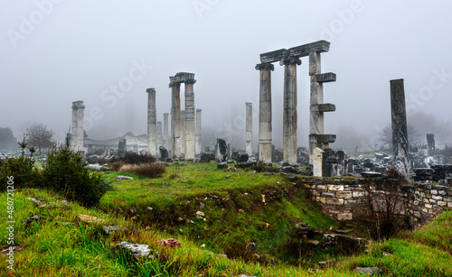ancient city of aphrodisias on a rainy day