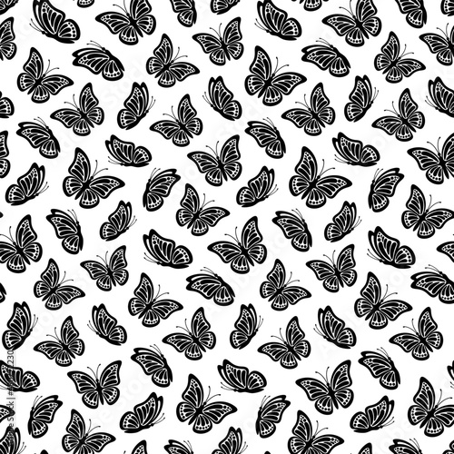 Canvas Print Monarch butterfly seamless pattern for fabric design