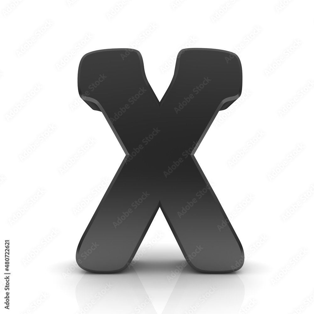 X letter black sign capital letter 3d isolated on white background X letter black sign capital letter 3d isolated on white background
