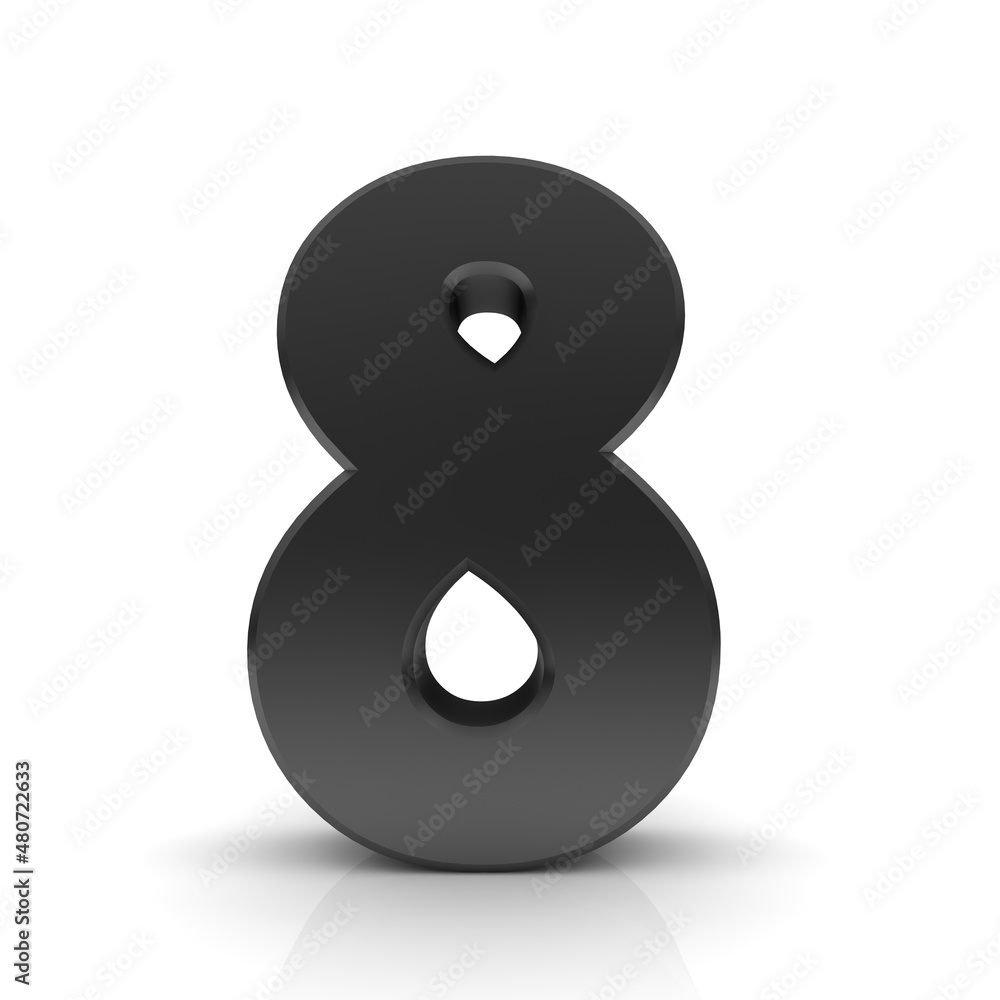 Black 8 eight number 3d Black 8 eight number 3d