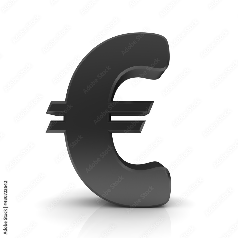 Euro sign black 3d € symbol Euro sign black 3d € symbol