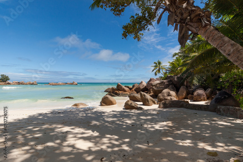 Fototapeta Naklejka Na Ścianę i Meble -  Large rocks on the beach, Petite Anse Kerlan, Praslin, Seychelles