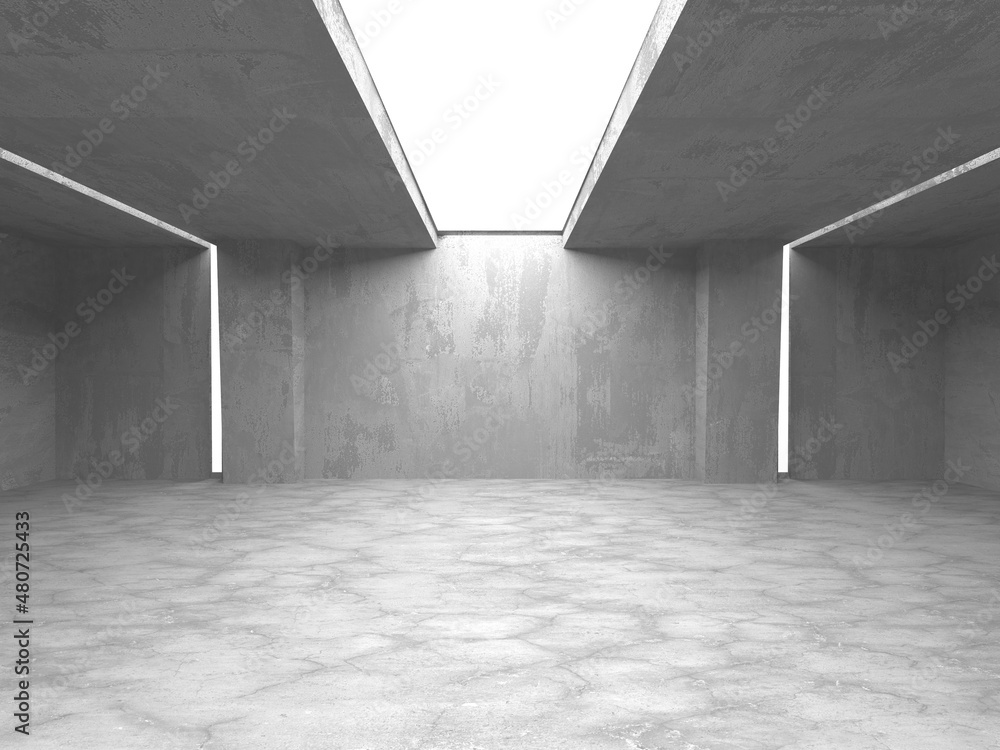 Dark Concrete Wall Architecture. Empty Room Dark Concrete Wall Architecture. Empty Room