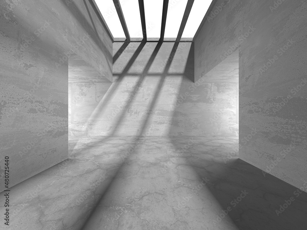 Dark Concrete Wall Architecture. Empty Room Dark Concrete Wall Architecture. Empty Room