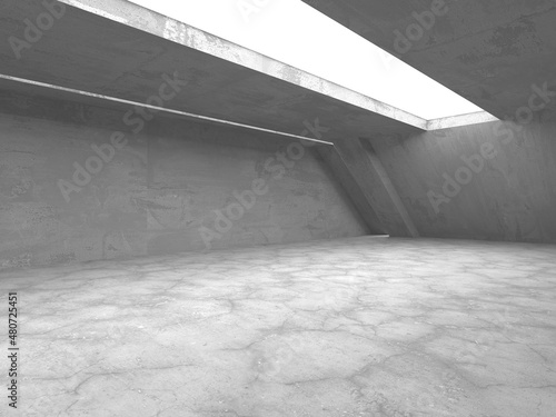 Fototapeta Naklejka Na Ścianę i Meble -  Dark Concrete Wall Architecture. Empty Room