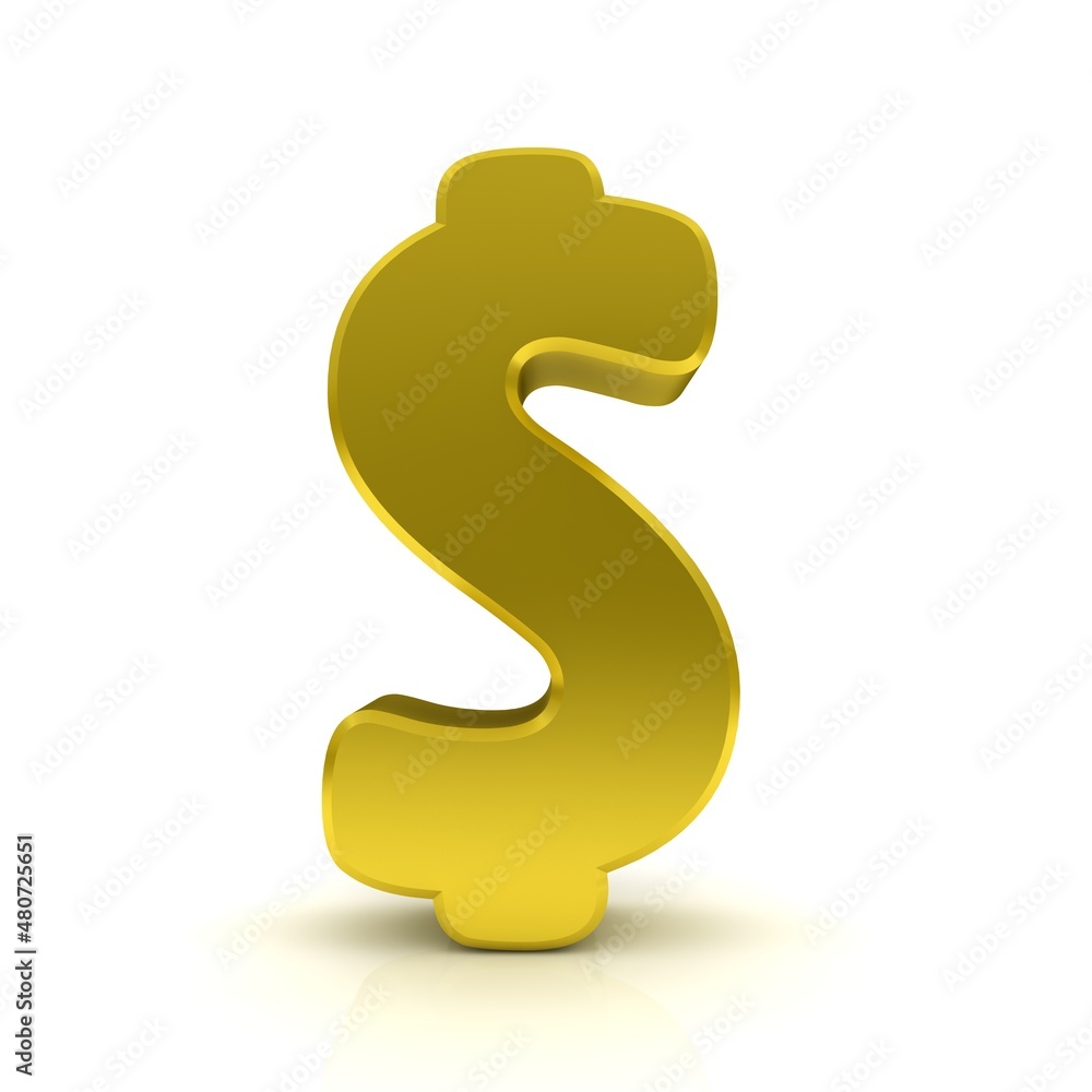Dollar $ gold sign 3d Dollar $ gold sign 3d