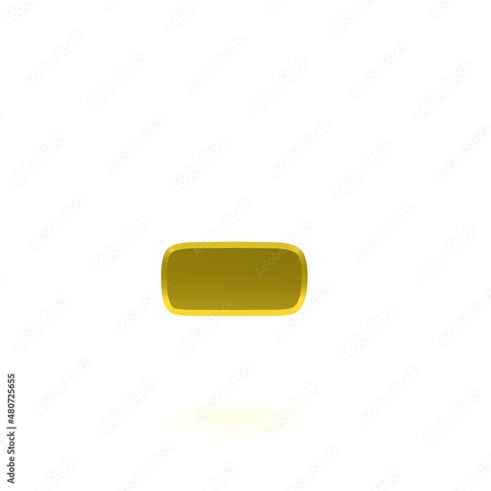 Minus sign - hyphen symbol golden 3d rendering Minus sign - hyphen symbol golden 3d rendering