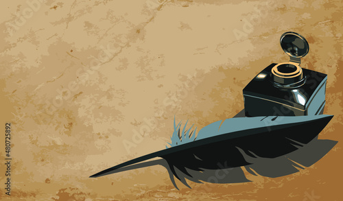 pen and inkwell of the 19th century