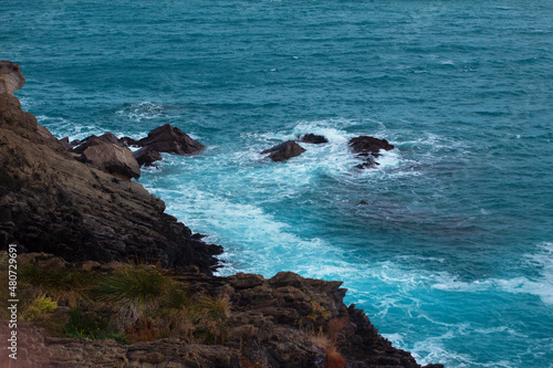 waves crashing on rocks © Trever