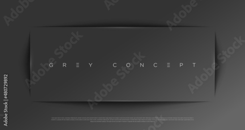 Grey premium abstract background with luxury lines and geometric shapes. Modern metallic backdrop for poster, headline, banner, wallpaper and futuristic design concepts. Vector EPS