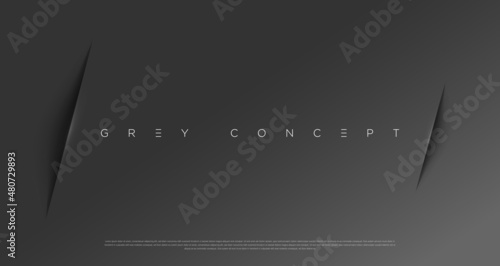 Grey premium abstract background with luxury lines and geometric shapes. Modern metallic backdrop for poster, headline, banner, wallpaper and futuristic design concepts. Vector EPS