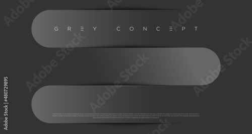 Grey premium abstract background with luxury lines and geometric shapes. Modern metallic backdrop for poster, headline, banner, wallpaper and futuristic design concepts. Vector EPS