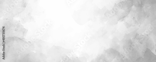 Vector watercolor art background. Hand drawn winter grey abstract vector illustration for cover, interior decor and other users. Vintage grunge texture. Clouds. Monochrome brush strokes. Empty blank.