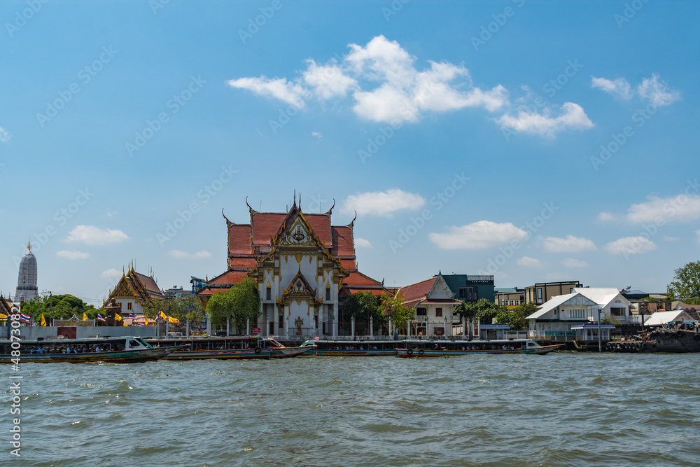 The Buddhist temple Wat Rakhangkhositaram on the banks of the Chao Phraya River, Bangkok, Thailand. The Buddhist temple Wat Rakhangkhositaram on the banks of the Chao Phraya River, Bangkok, Thailand.