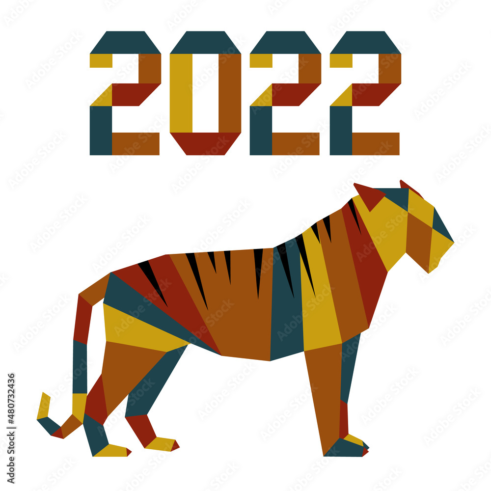 New Year Tiger Symbol 2022 Chinese Zodiac Origami
