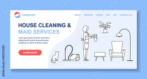 Vector Cleaning service Household Housekeeping