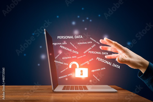 Unprotected personal data concept photo
