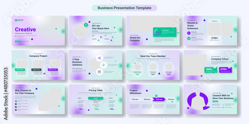 Creative business PowerPoint presentation slides template design. Use for modern keynote presentation background, brochure design, website slider, landing page, annual report, company profile