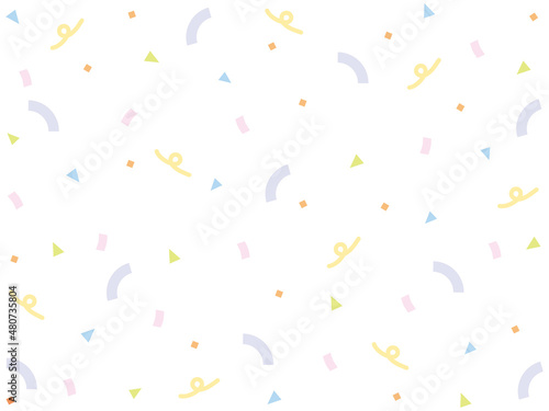 幾何学模様 紙吹雪 パターン背景 パステル（サイズ比率4:3） Confetti background pastel color