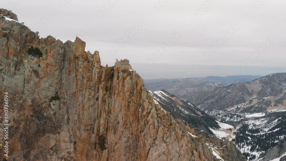 Aerial landscape of beautiful winter mountains Aerial landscape of beautiful winter mountains