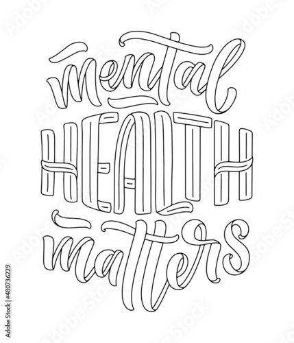 Lettering slogan about therapy. Funny quote for blog, poster and print design. Modern calligraphy text. Mental healthcare