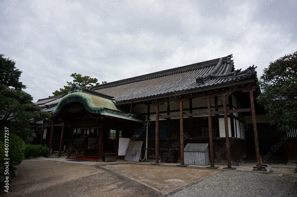 The stately office at Sumiyoshi Taisha shrine, Sumiyoshi Ward, Osaka City, Osaka Prefecture, Japan
