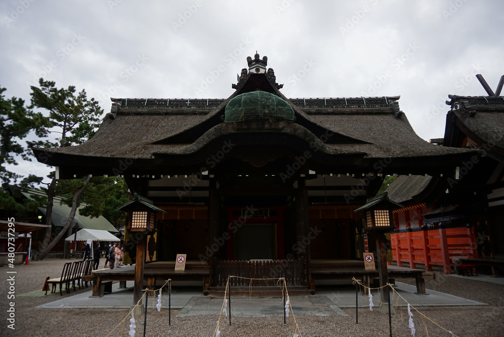 3rd main shrine at Sumiyoshi Taisha shrine, Sumiyoshi Ward, Osaka City, Osaka Prefecture, Japan