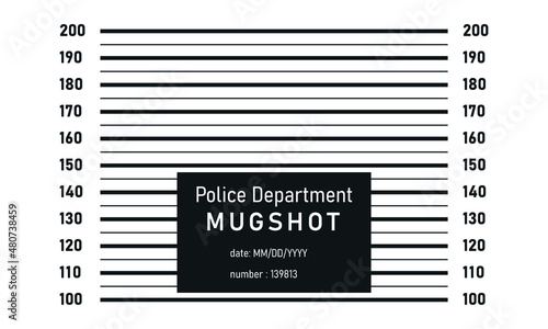 Fotografija Mugshot Police lineup. Dangerous Anonymous. Vector illustration