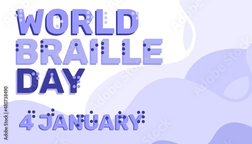 World Braille Day Campaign Social event concept Design for blind people Vector illustration