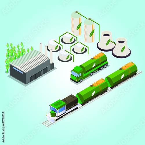 Biofuel isometric 3d vector concept for banner, website, illustration, landing page, flyer, etc.