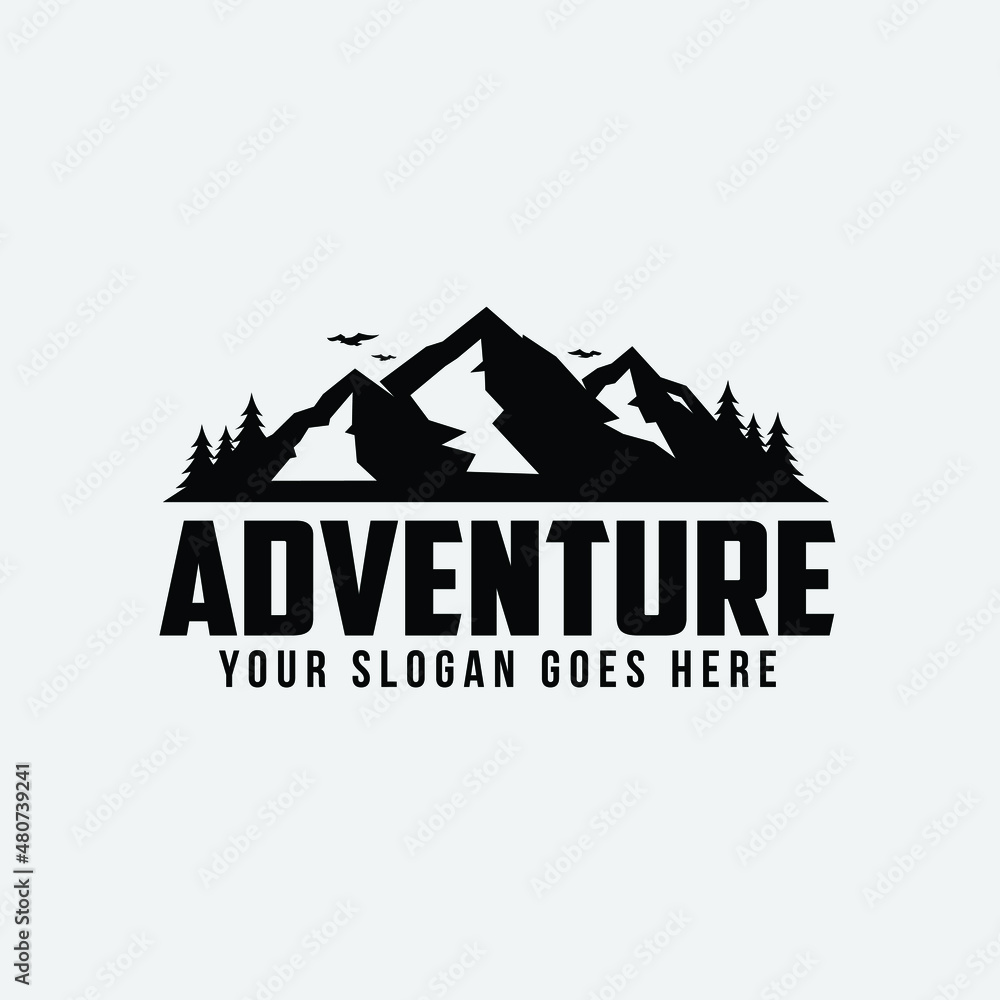 Adventure mountain outdoor logo. Best for outdoor sport camping and mountain related industry