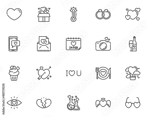 set of valenitne icons, heart, wedding, romance, love
