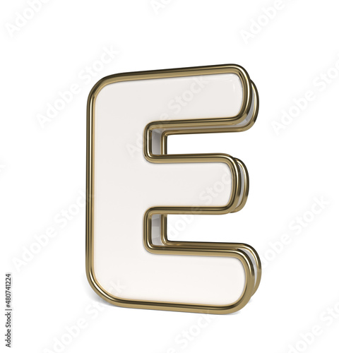 Wallpaper Mural Elegant white alphabet. Letter E. 3D rendering. Torontodigital.ca