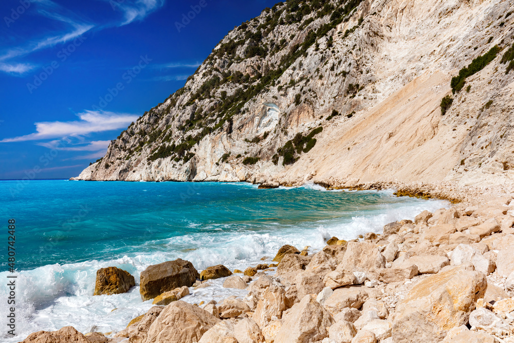 Myrtos Beach in Kefalonia, Greece