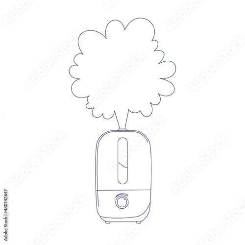 Humidifier icon. Vector outline of home appliances.  Isolated image on a white background.