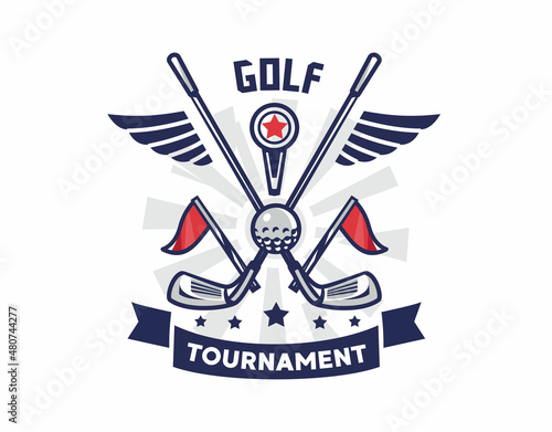 modern golf logo suitable for tournament or organization