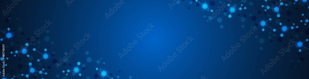 Technology background frame. Design of hexagons, cells connected by lines. Neon glow, stars. Digital network. Plexus of molecules. Chemical science. Banner social networks, websites, medicine. Vector Technology background frame. Design of hexagons, cells connected by lines. Neon glow, stars. Digital network. Plexus of molecules. Chemical science. Banner social networks, websites, medicine. Vector