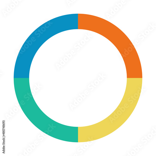 Infographic pie chart. Cycle presentation diagram 4 section. Vector isolated on white background