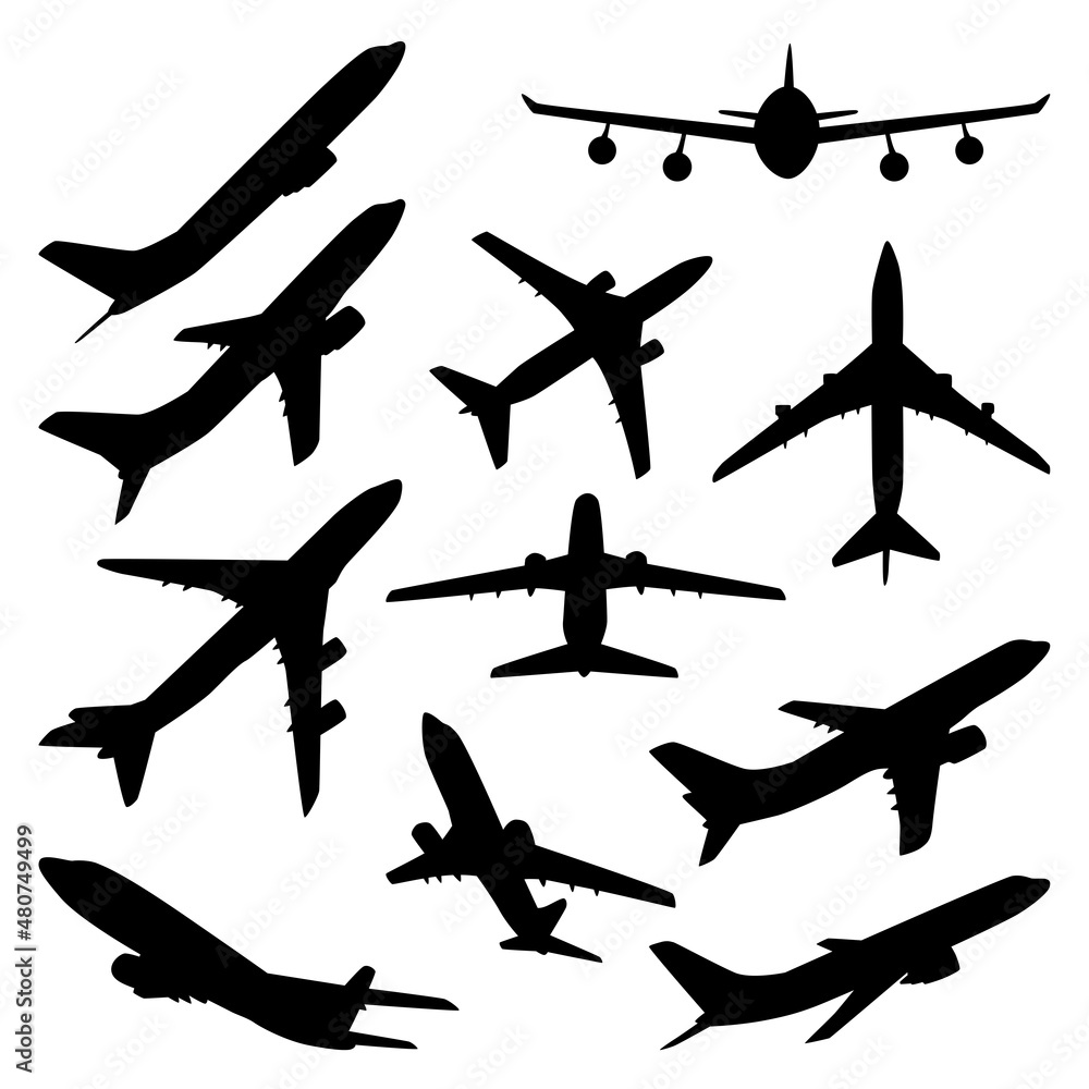 Set of Commercial Airplane Silhouettes
Set of Commercial Airplane Silhouettes