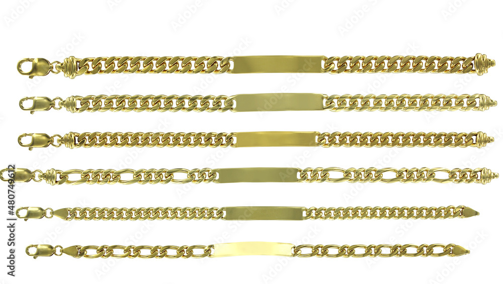 Obraz premium Gold jewelry. Gold chain isolated on white background