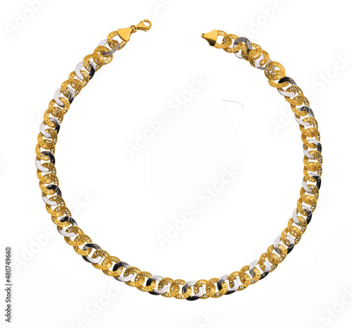 Murais de parede Gold jewelry. Gold chain isolated on white background
