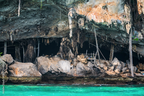 viking cave on Maya Bay Island near Ko Phi Phi