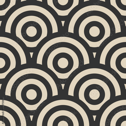 Trendy minimalist seamless pattern with abstract creative geometric composition