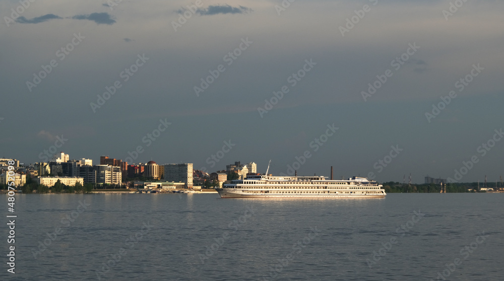 three-deck boat on the Volga river