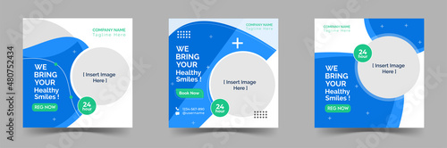 health care social media post editable templete set