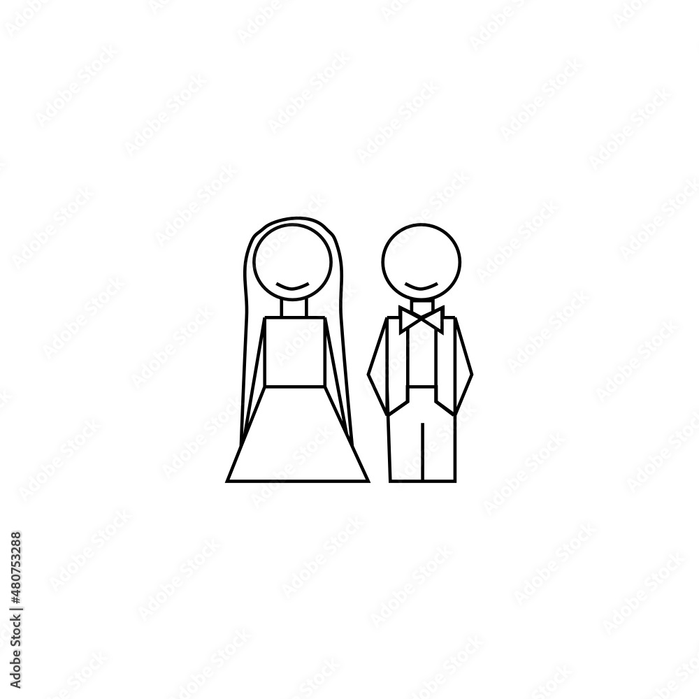 WEDDING ICON, GROOM AND BRIDE